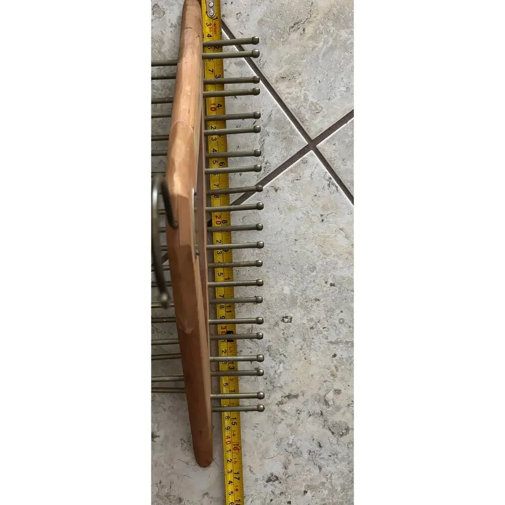 Vintage Brookstone Cedar Wood Tie Belt Hanger Holds 40 Ties Belts Scarves 16.5